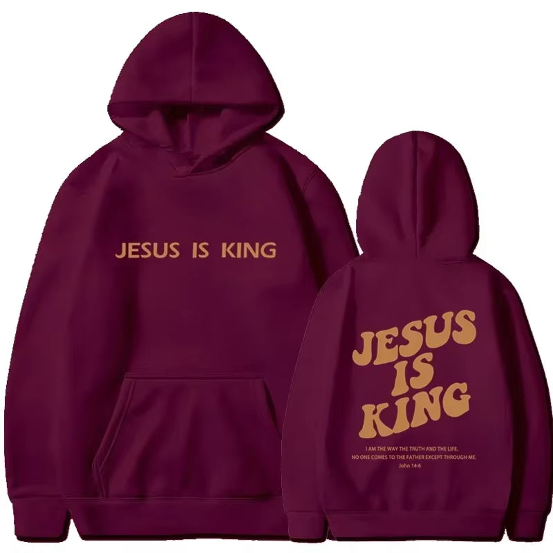 Jesus IS King Hoodie Sweatshirt Men'S and Women'S Pullover Street Clothing Loose High Quality Hot Selling Fashion Pullover