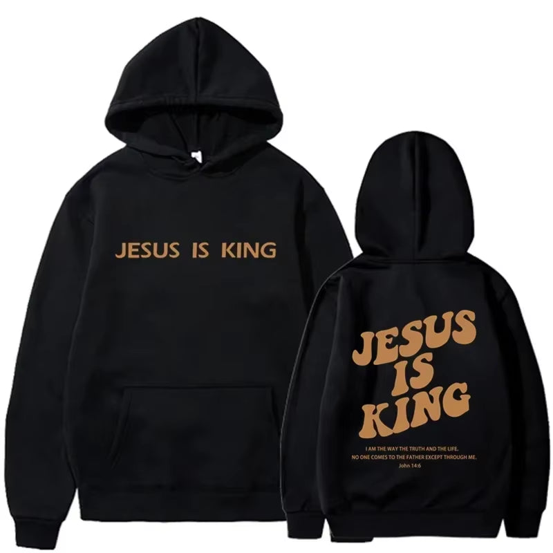 Jesus IS King Hoodie Sweatshirt Men'S and Women'S Pullover Street Clothing Loose High Quality Hot Selling Fashion Pullover
