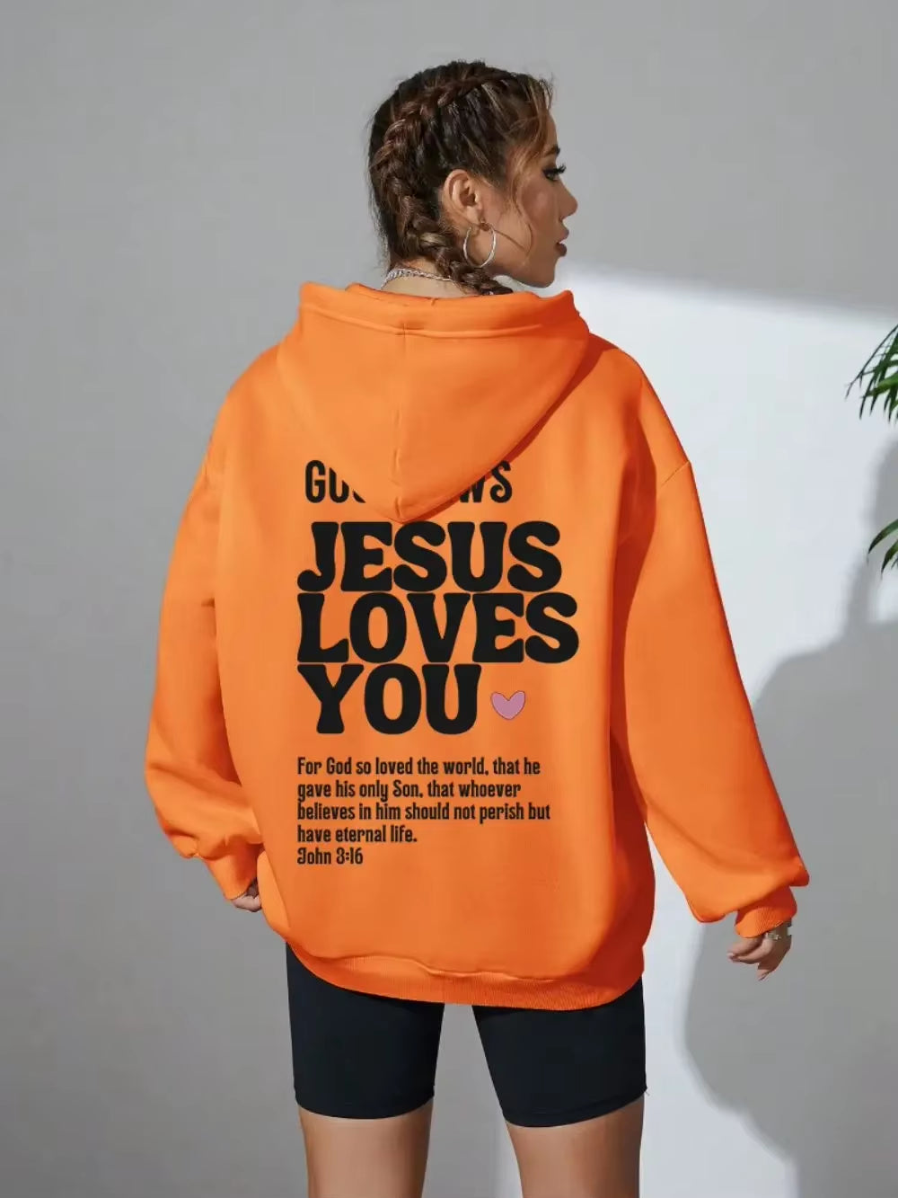 Autumn Mens Hoodies Good News Jesus Loves You Printing Pullovers Loose Pocket Warm Comfortable Sweatshirts Street Clothing